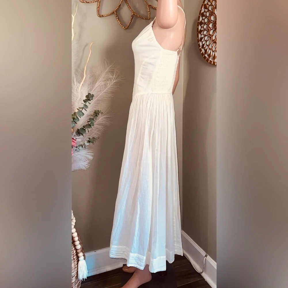 Free People Heating Up Maxi Slip Dress NWOT Small Ivory Cream - Picture 4 of 16